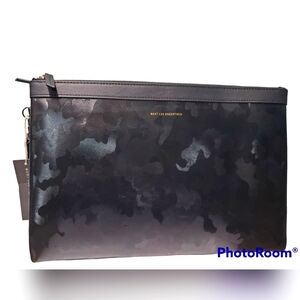 NWT WANT LES ESSENTIELS Barajas Double Zip A4 Folio Black Camo Unisex Pouch Bag